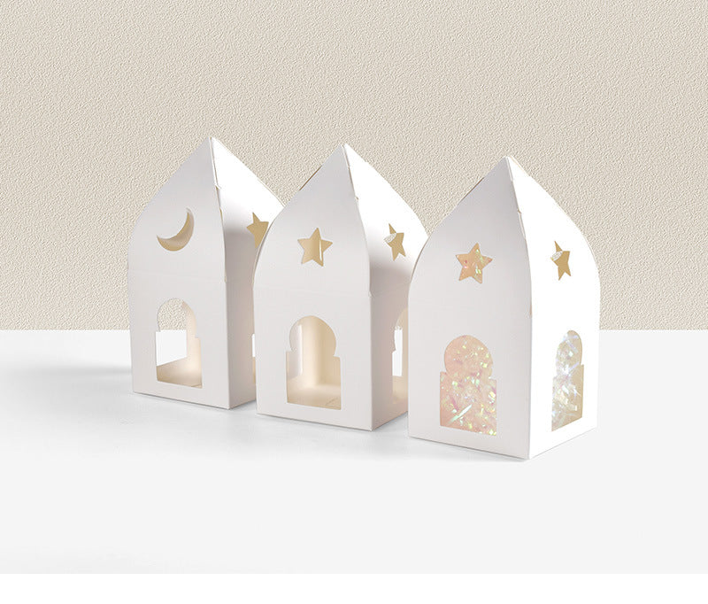 50 Pezzi Scatolina Portaconfetti Porta candela Stella Luna Castello