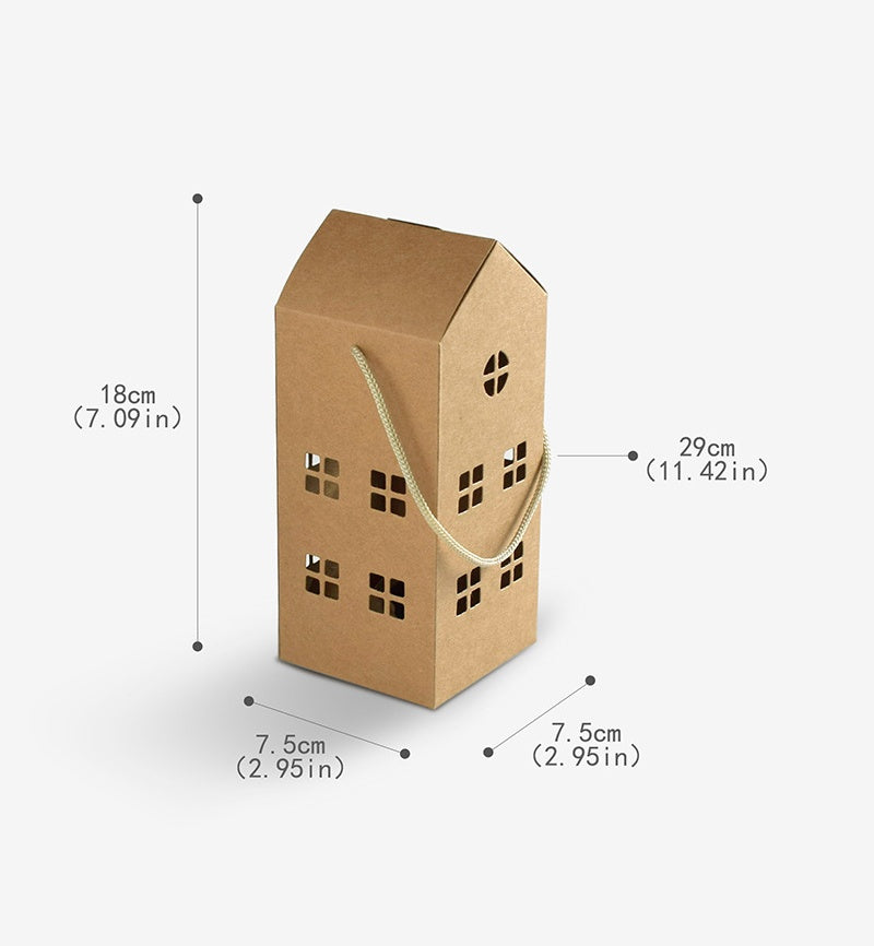 50 pezzi Scatole a casetta con manico in corda porta bomboniera confezione