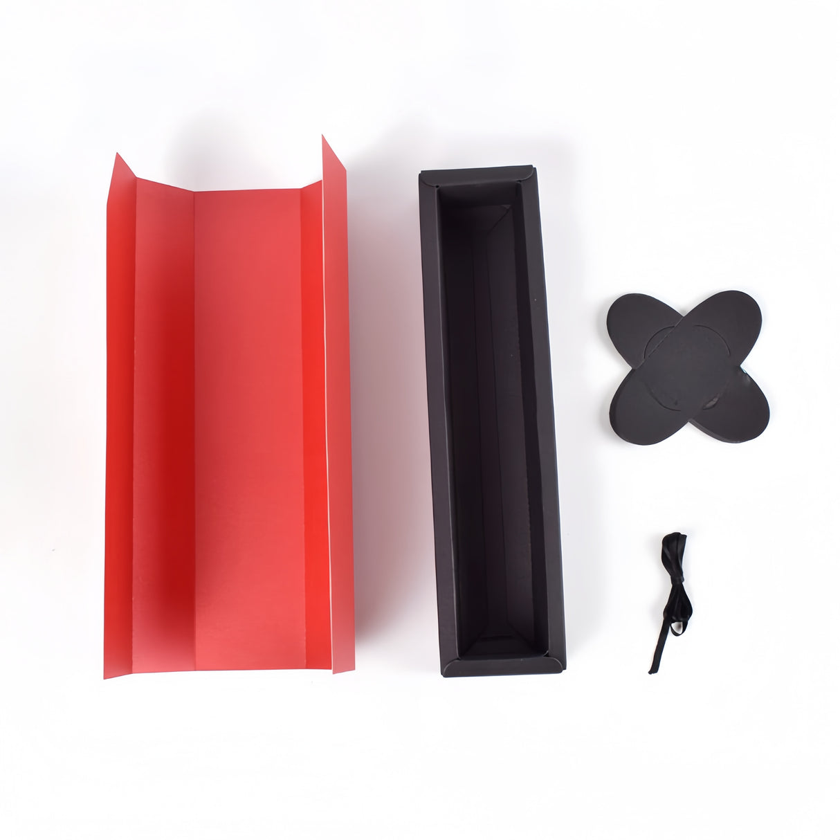 10 pezzi Scatola Portaconfetti Porta dolce Laurea Rettangolare Rosso Nero con nastro