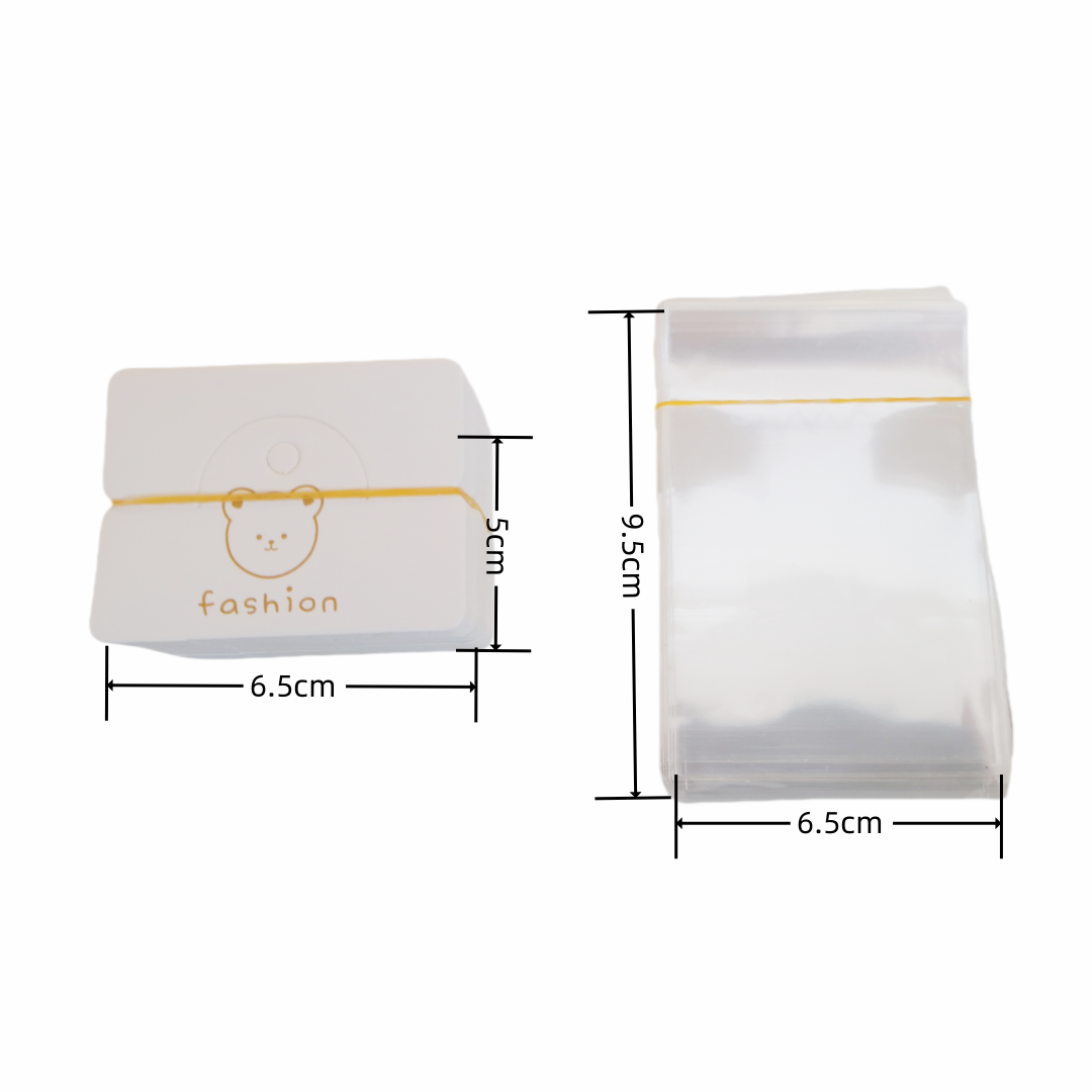 100 pezzi Scheda di Visualizzazione Cartoncino, 100 pezzi sacchetti,per confezione