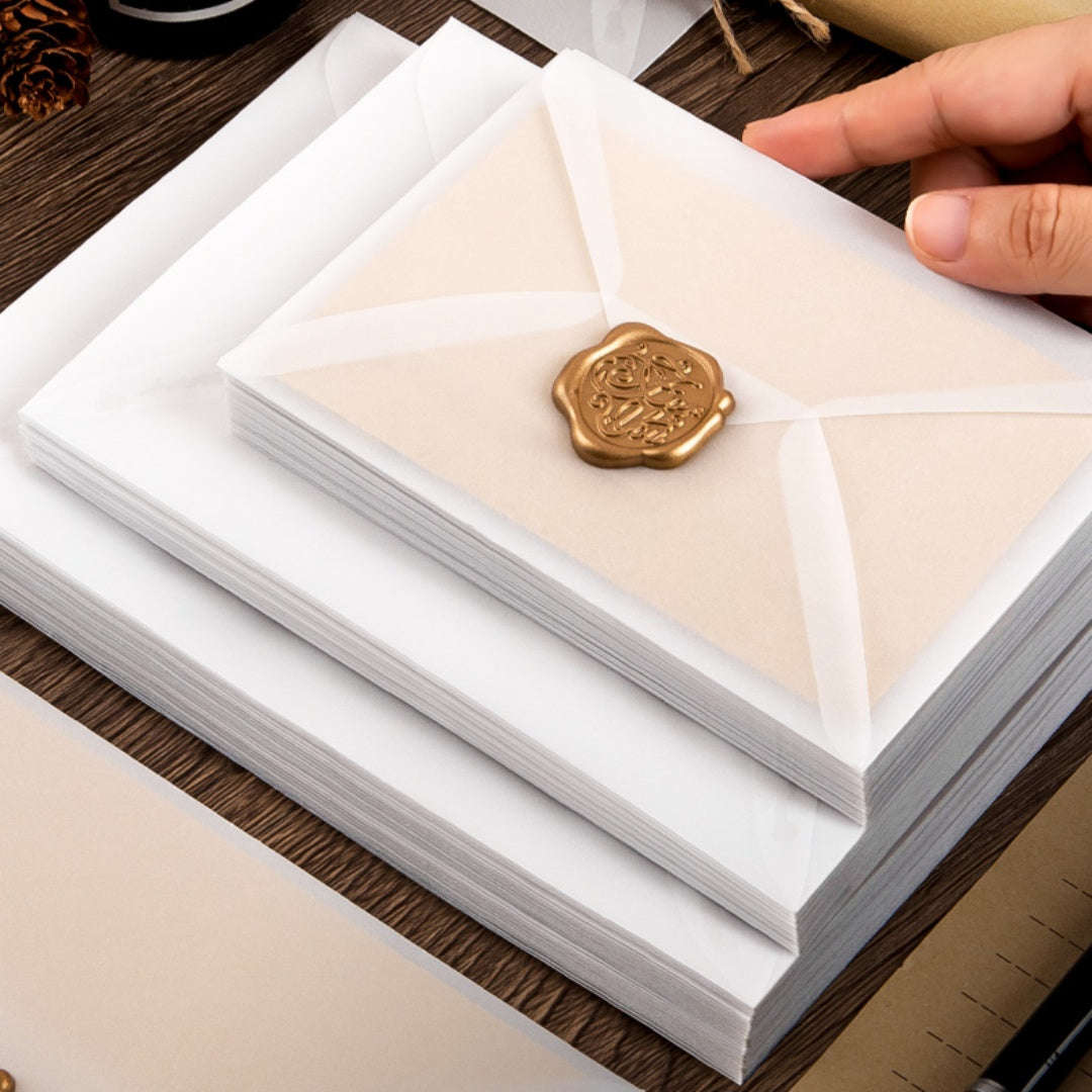 100 buste lettere traslucide bianche trasparente per partecipazione biglietto