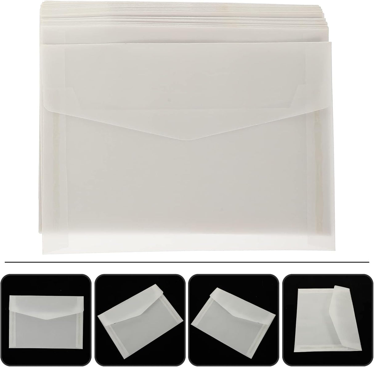 100 buste lettere traslucide bianche trasparente per partecipazione biglietto