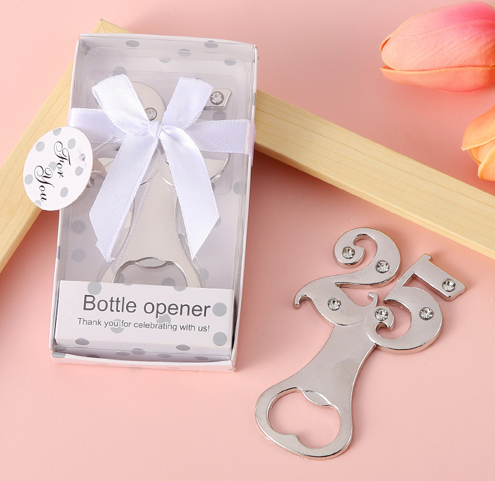 Bomboniera Apribottiglia Anni Argento 25 Anni