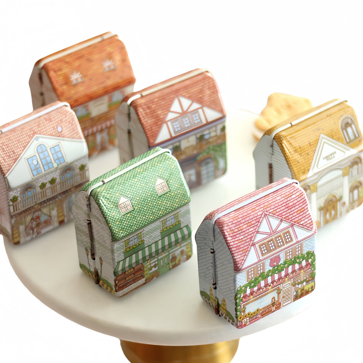 12 Pezzi Scatola Forma Mini CASA VILLETTA in Materiale Ferro PORTACONFETTI BOMBONIERE