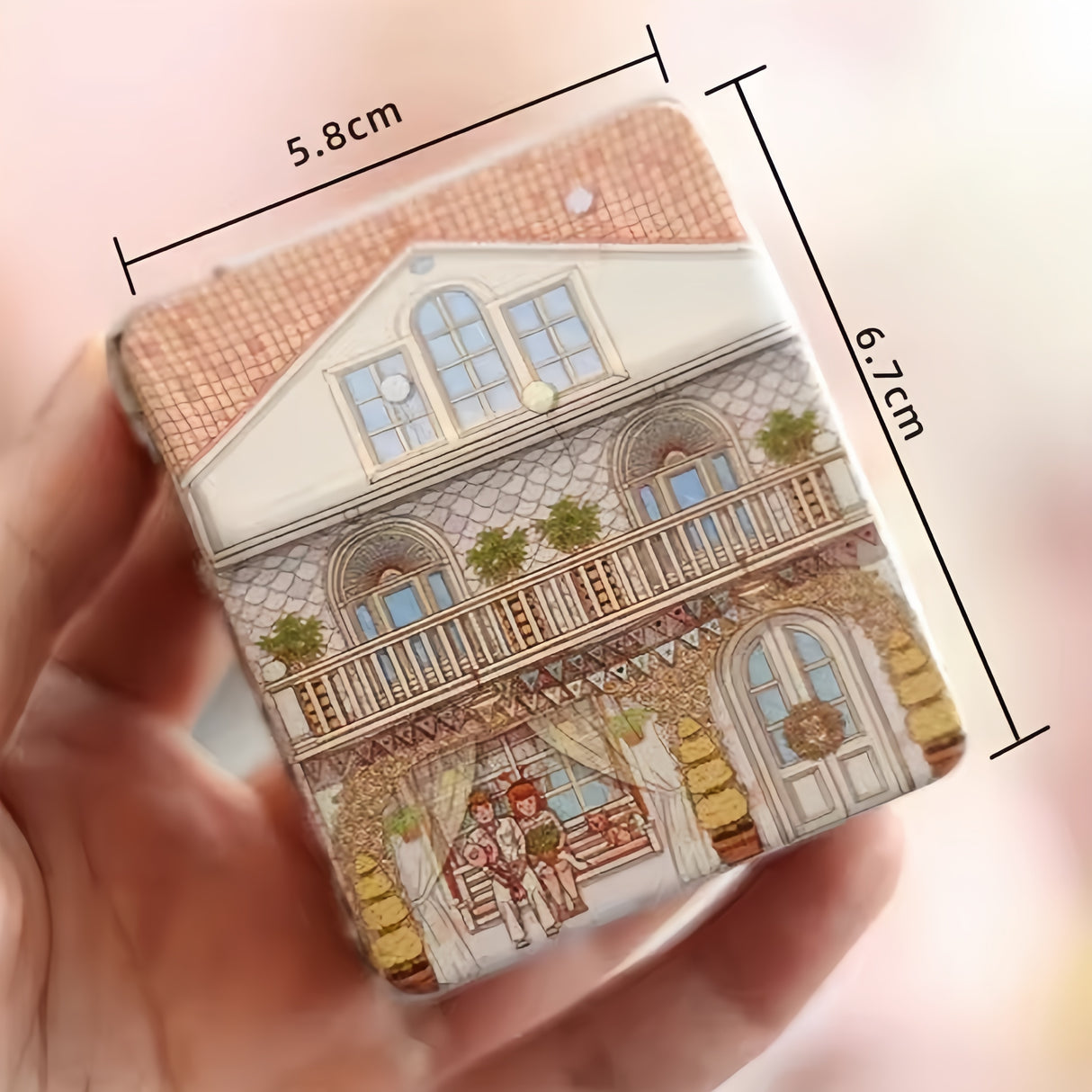 12 Pezzi Scatola Forma Mini CASA VILLETTA in Materiale Ferro PORTACONFETTI BOMBONIERE