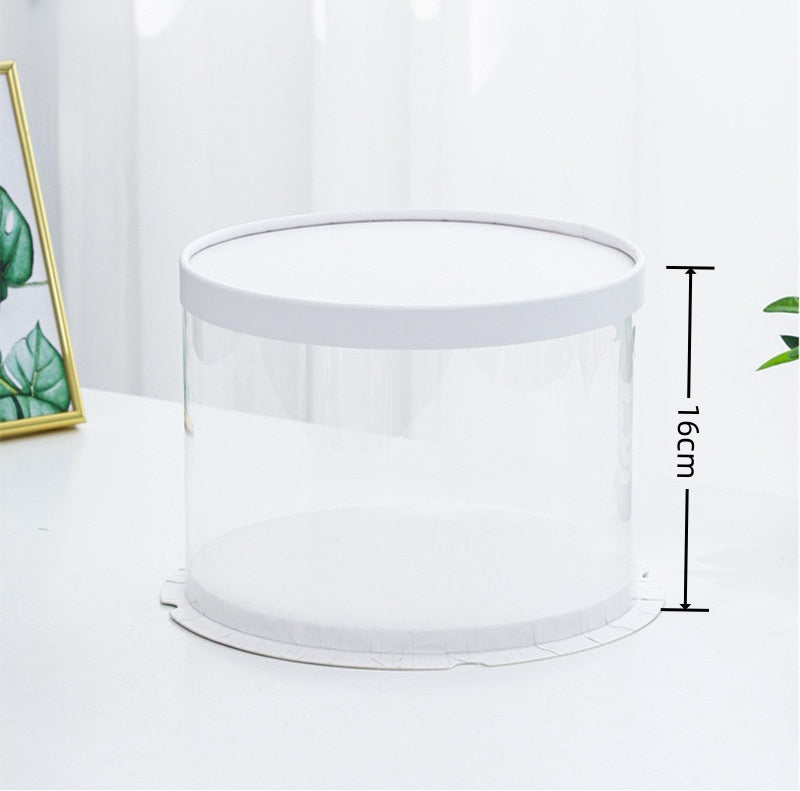 Scatola per Torta Trasparenti in Plastica con Coperchio Bianco