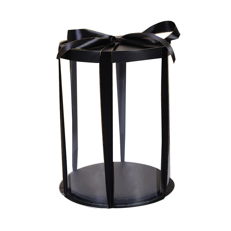 Scatola per Torta Trasparenti in Plastica con Coperchio Nero