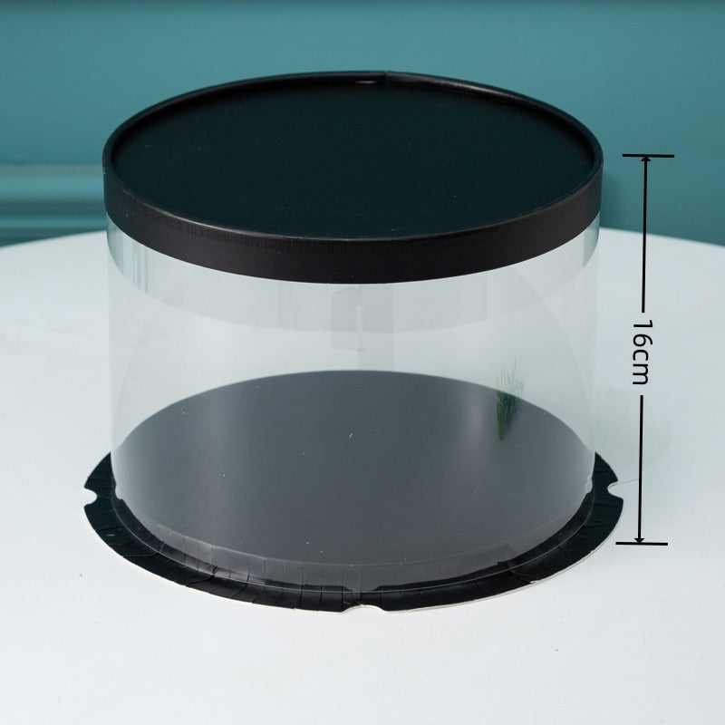 Scatola per Torta Trasparenti in Plastica con Coperchio Nero