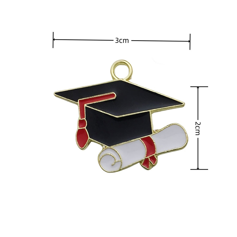 10 pezzi ciondoli Charms applicazione pendente per bomboniere laurea Berretto rosso