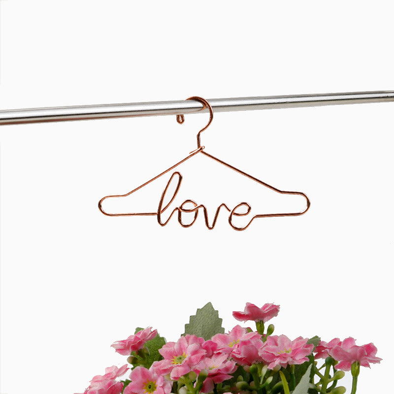 12 Pezzi Mini Appendini Gancio Appendiabiti Grucce Bomboniera Accessori Rosa oro love 7.5cm