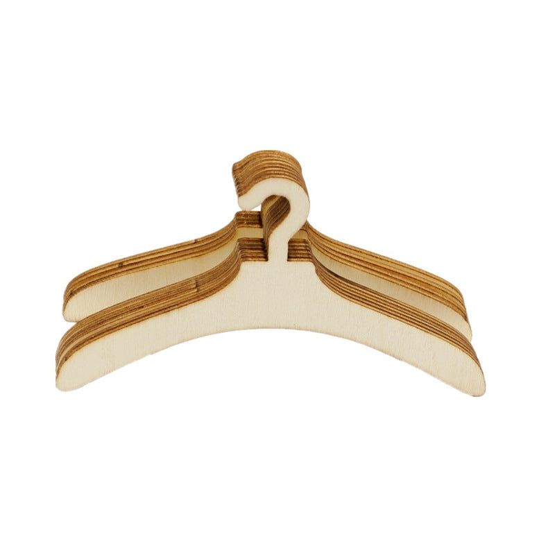 10 Pezzi Mini Appendini Gancio Appendiabiti Grucce Legno 12.7cm lunghezza