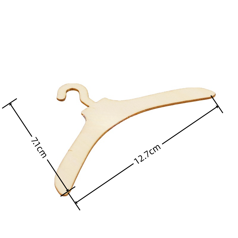 10 Pezzi Mini Appendini Gancio Appendiabiti Grucce Legno 12.7cm lunghezza