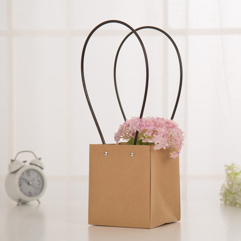 10 Pezzi Wedding Bag Cartoncino Kraft con Manica Plastica Impermeabile Porta Vaso