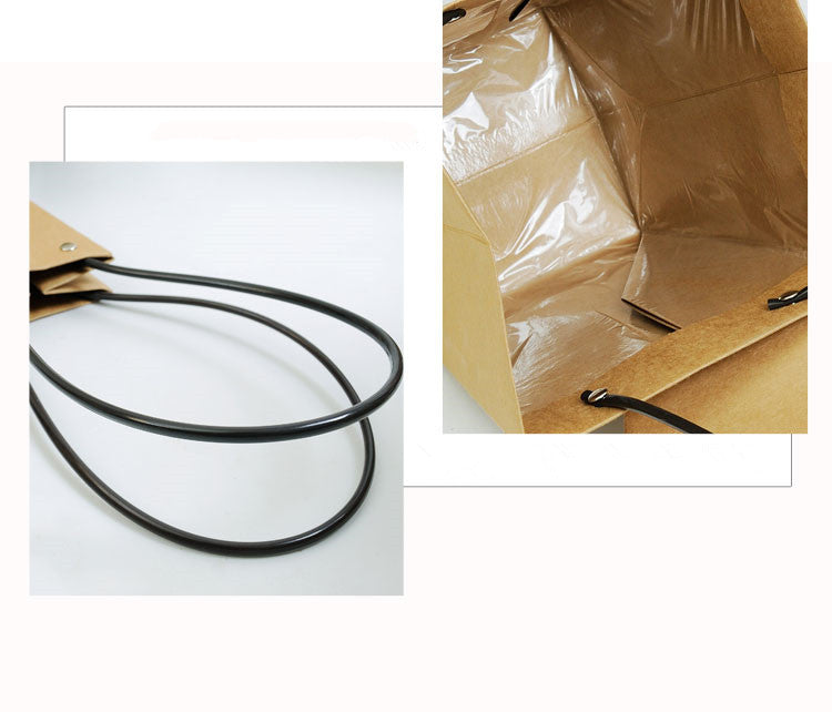 10 Pezzi Wedding Bag Cartoncino Kraft con Manica Plastica Impermeabile Porta Vaso