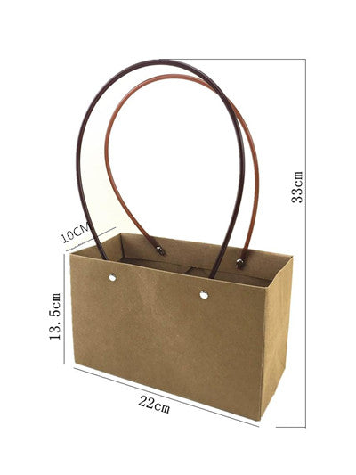 10 Pezzi Wedding Bag Cartoncino Kraft con Manica Plastica Impermeabile Porta Vaso