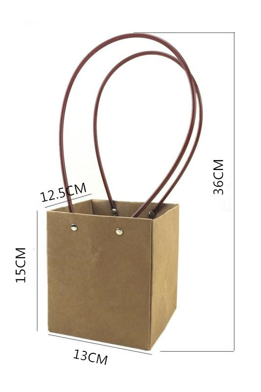 10 Pezzi Wedding Bag Cartoncino Kraft con Manica Plastica Impermeabile Porta Vaso