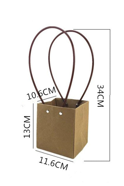 10 Pezzi Wedding Bag Cartoncino Kraft con Manica Plastica Impermeabile Porta Vaso