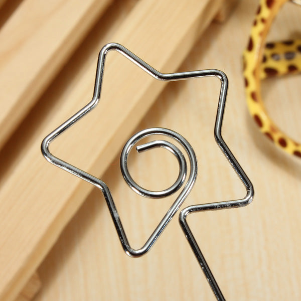 10 pezzi Pinze Pinzette in metallo Forma Cinque Stelle Portafoto Supporto MEMO