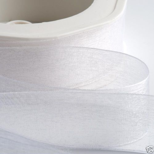 Nastro Organza Bianco 12 MM Rotolo Bobina da 50 Yard Fai da Te