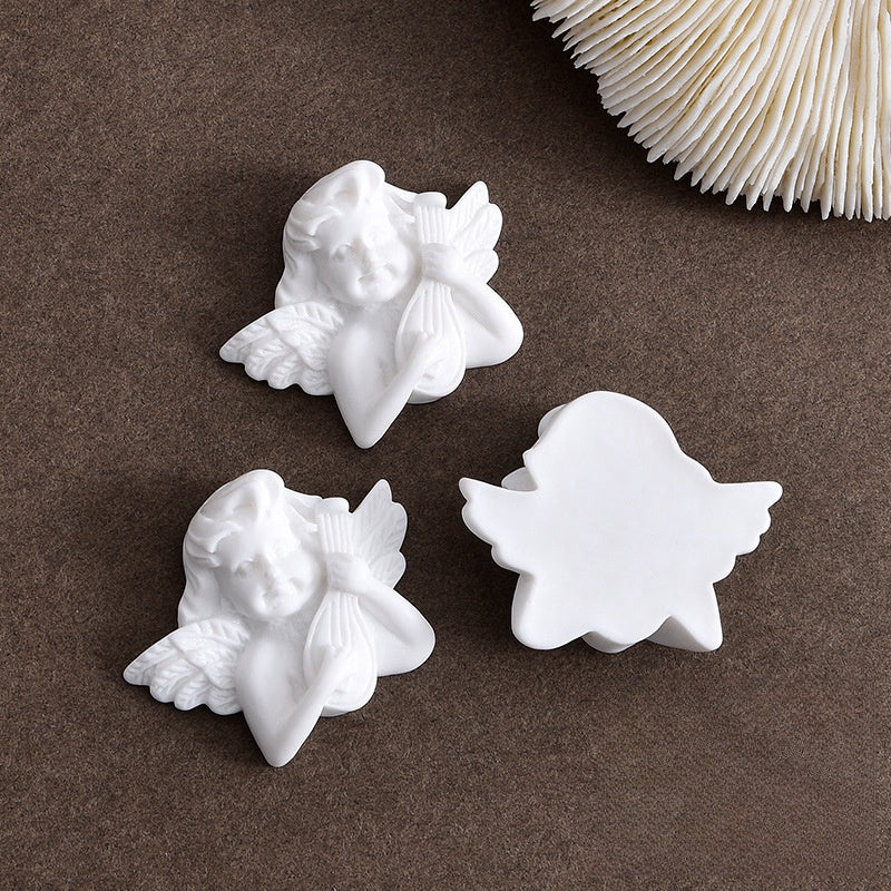6 pezzi Mini Piccolo Angelo Gesso Resina Statue Applicazione