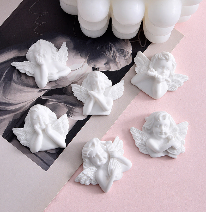 6 pezzi Mini Piccolo Angelo Gesso Resina Statue Applicazione