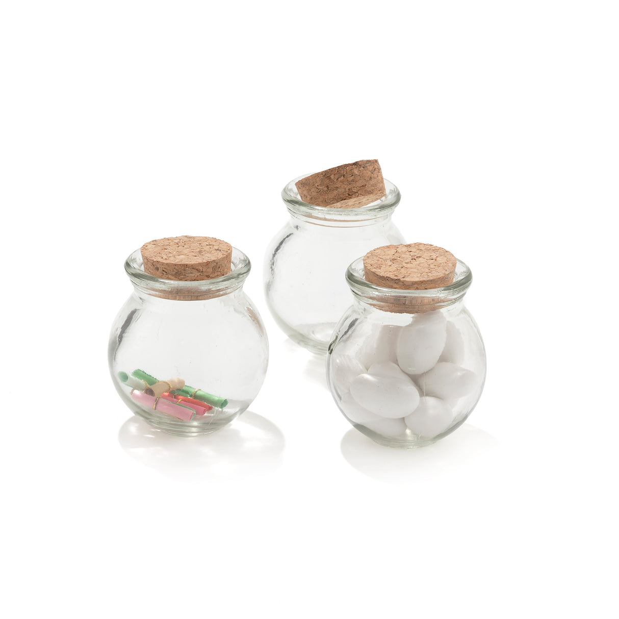 30 Pezzi Barattolo Vetro 100ML Con Tappo In Sughero