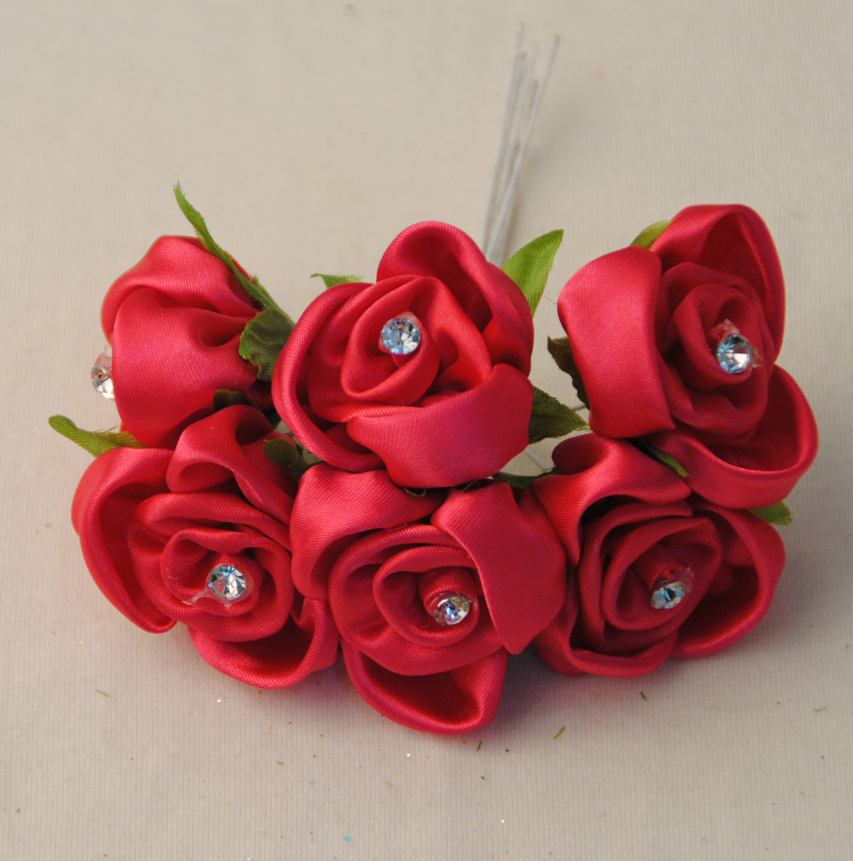 60x ROSELLINA RASO CON DIAMANTE FAI DA TE BOMBONIERA DECORAZIONE