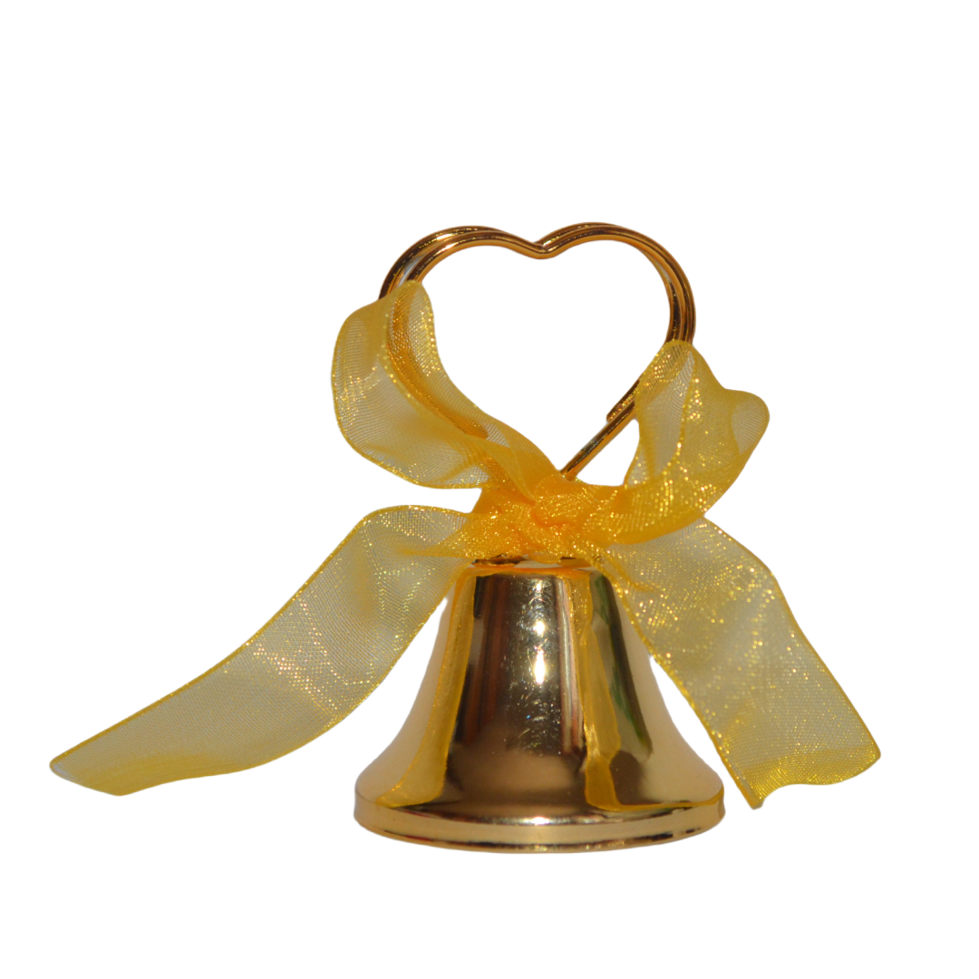 20x CAMPANELLE TIRABACI ORO ANNI SEGNAPOSTO SEGNATAVOLO BOMBONIERA