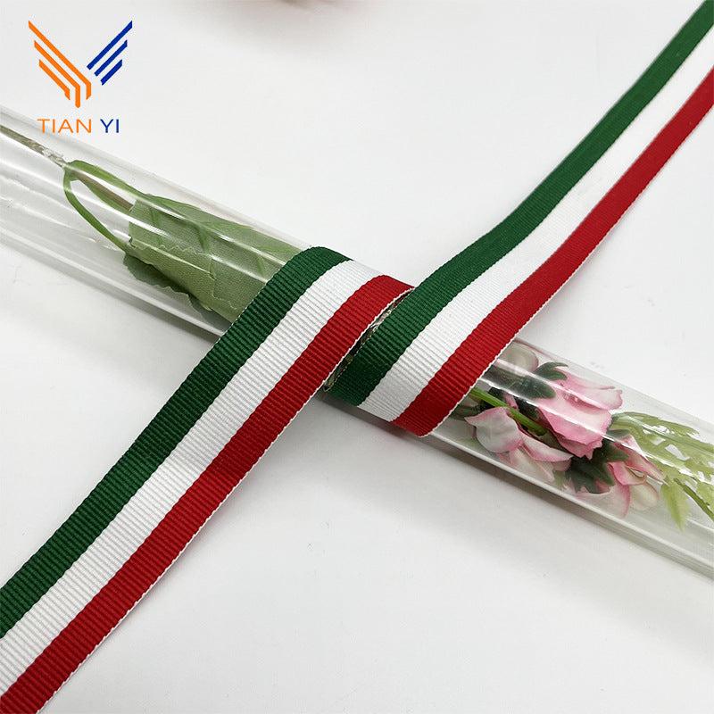 50 Metri Nastro Tricolore in Poliestere, Verde, Bianco e Rosso Larghezza