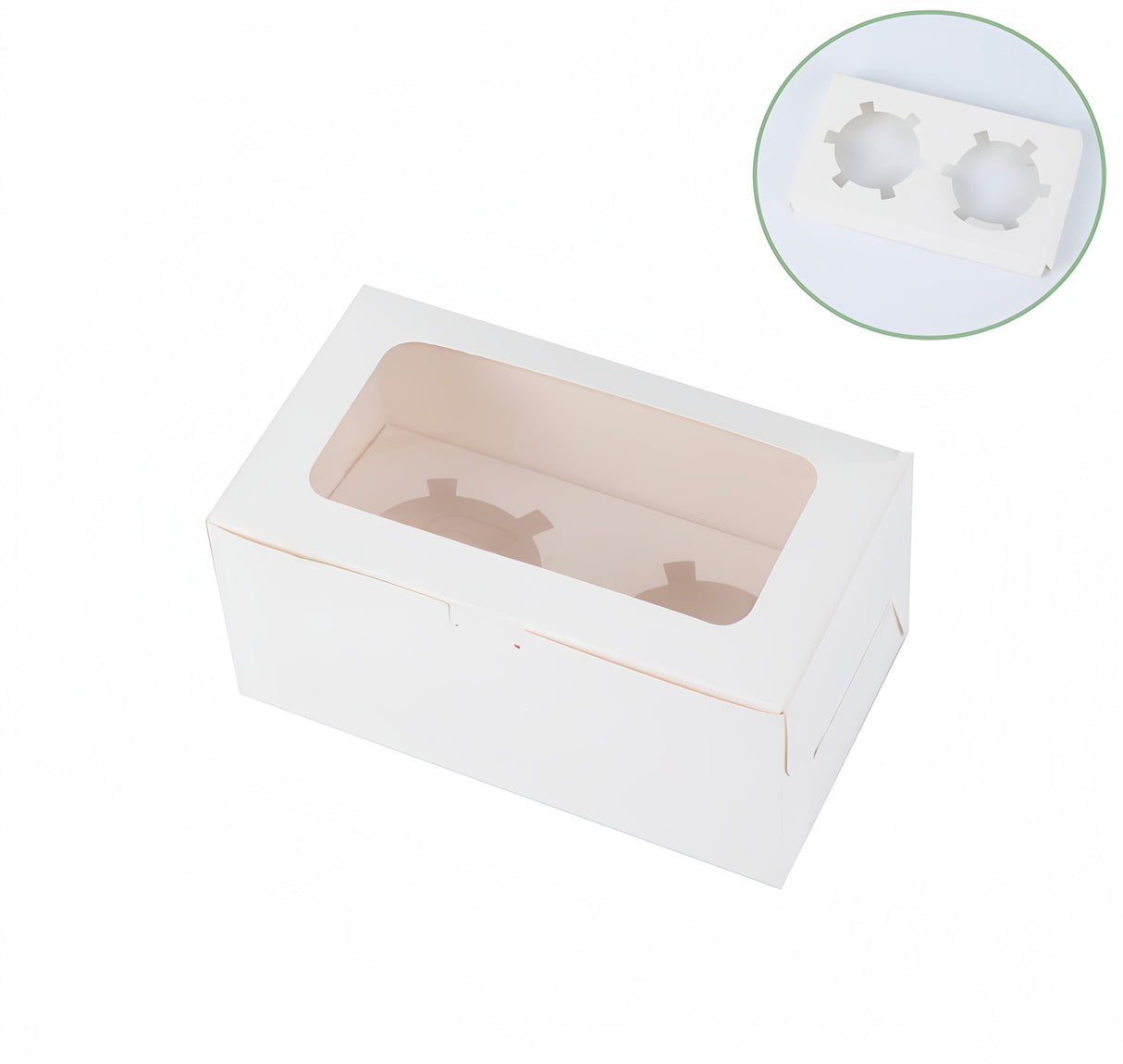 10 pezzi Scatole per Muffin Cupcake con i fondi fori Finestra Vetrina Trasparente dolce torta