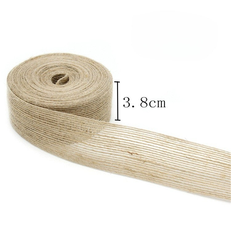 10M Nastro Vintage Juta Naturale Rotolo Iuta per Matrimonio Bomboniere Tema giardino Regalo Decorazione Fai da Te Varie Larghezze