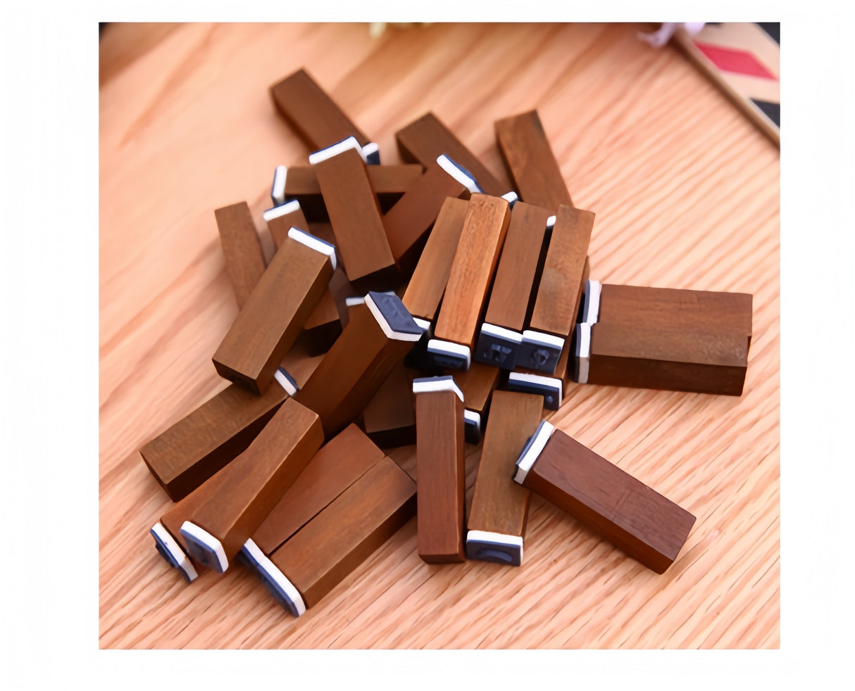 28pz stile Vintage alfabeto lettere numero simbolo timbro sigilli scatola di legno