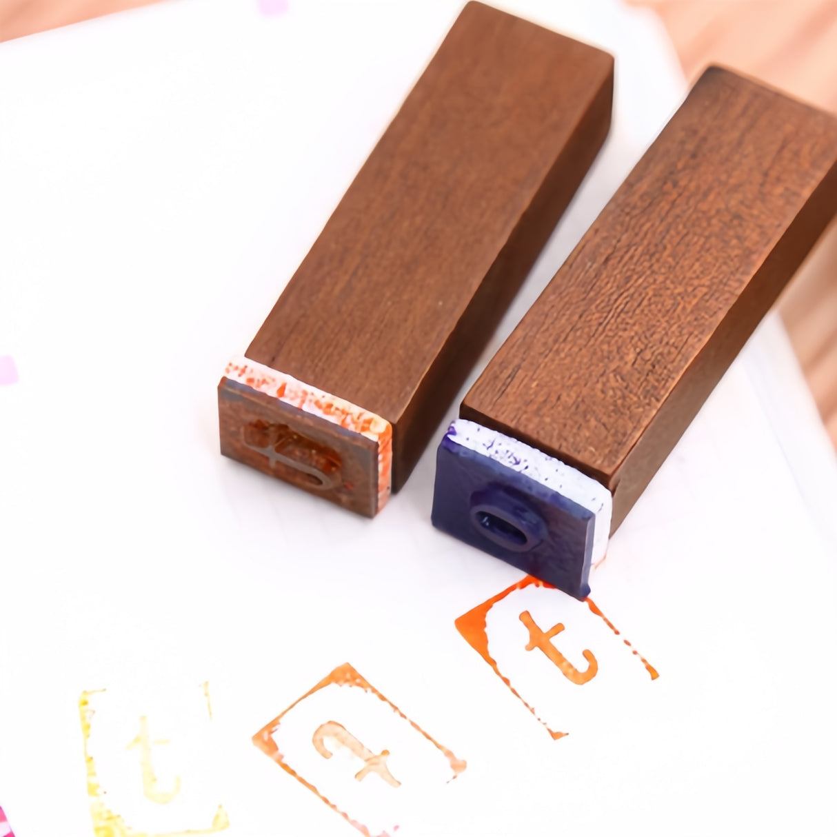 28pz stile Vintage alfabeto lettere numero simbolo timbro sigilli scatola di legno