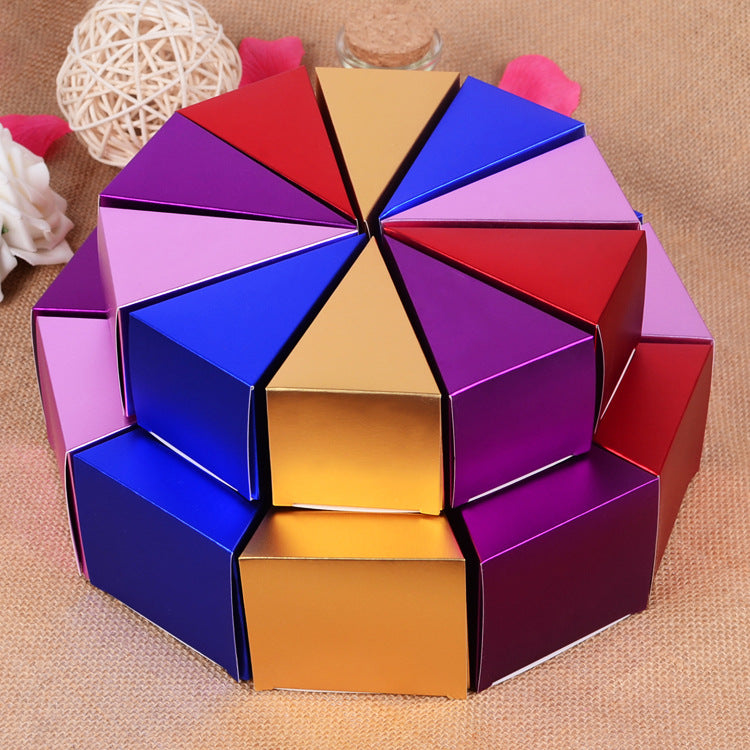 50PZ FETTE CREARE TORTA BOMBONIERA PORTACONFETTI SCATOLA CONO CONI FAI DA TE