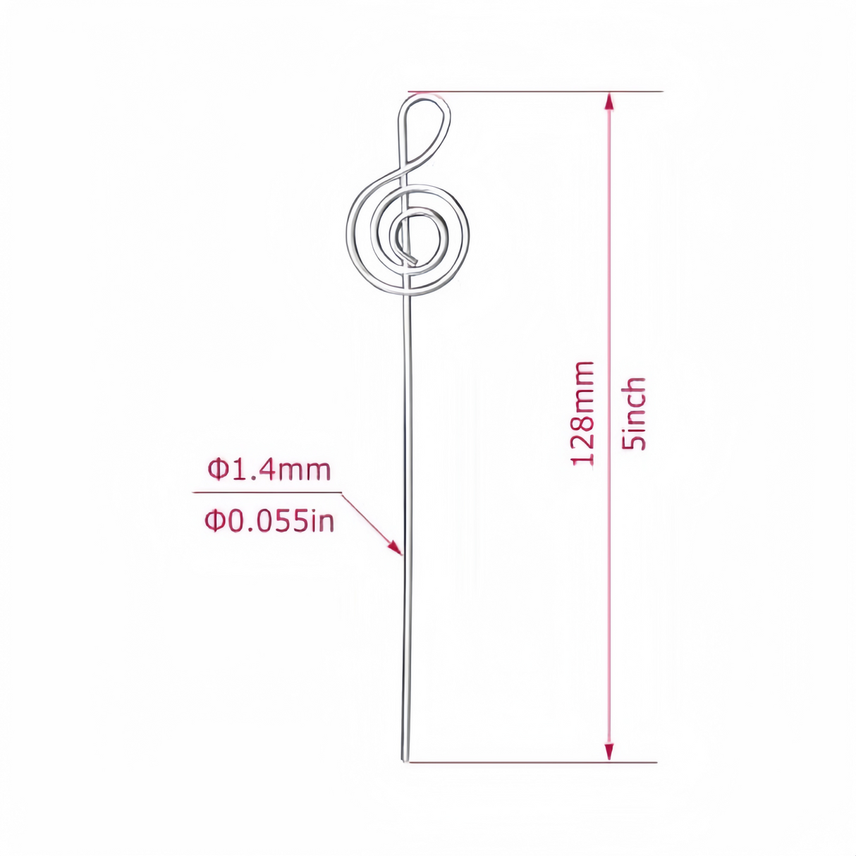 10 pezzi Pinze Pinzette in metallo Forma Chiave di Violino Portafoto Supporto MEMO