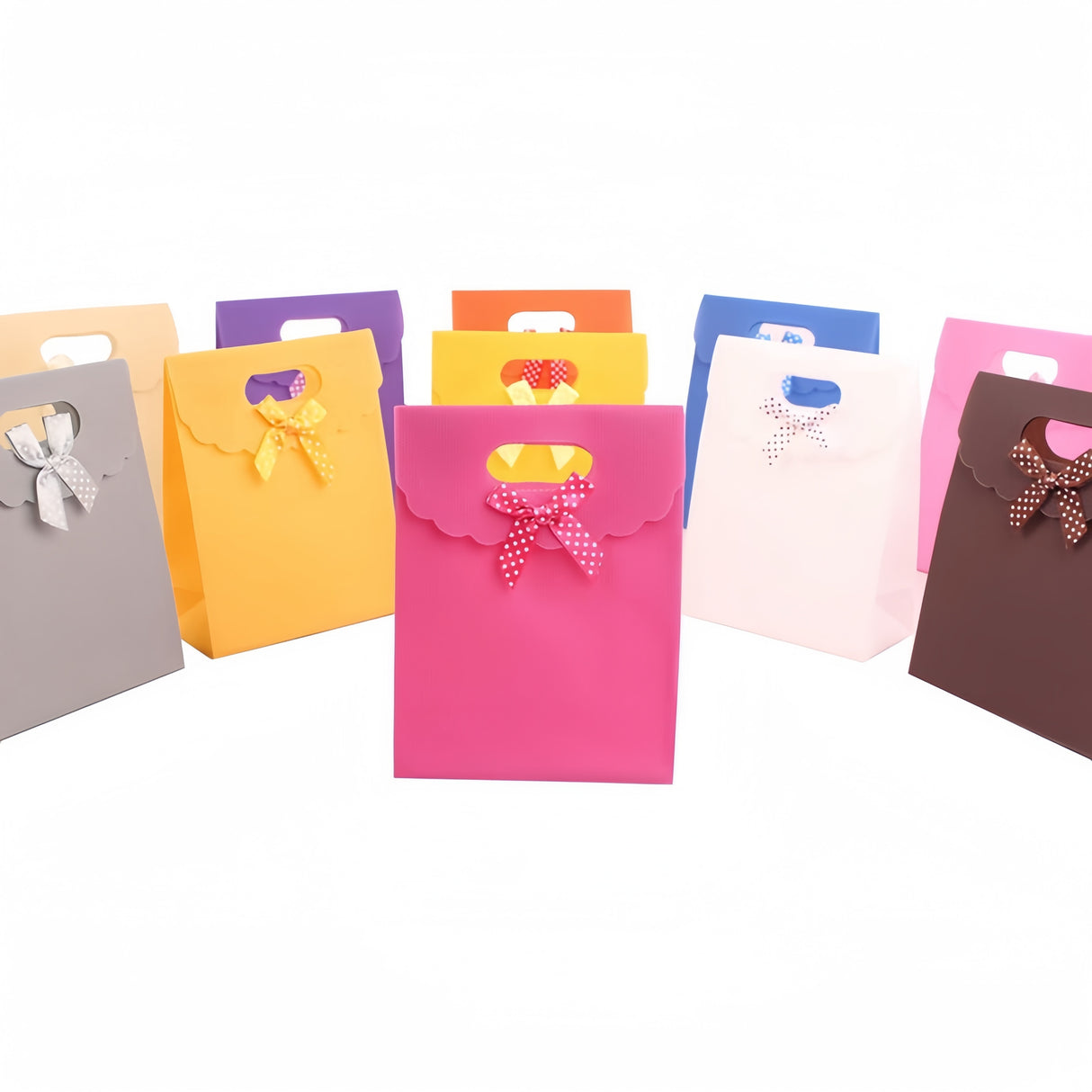 12 Pezzi Sacchetto Borsa Wedding Bag Con Fiocco Manico Plastica