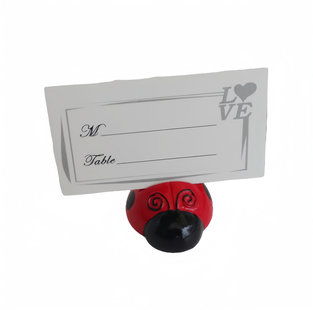 Segnaposto Coccinella Portafortuna Portafoto Decorazione Tavolo Bomboniera