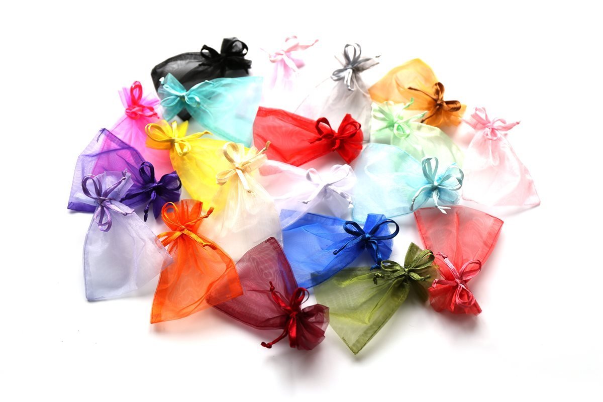 100 Sacchetti Organza 7 * 9cm Confetti Bomboniera Regalo