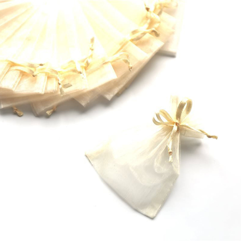100 Sacchetti Organza 7 * 9cm Confetti Bomboniera Regalo