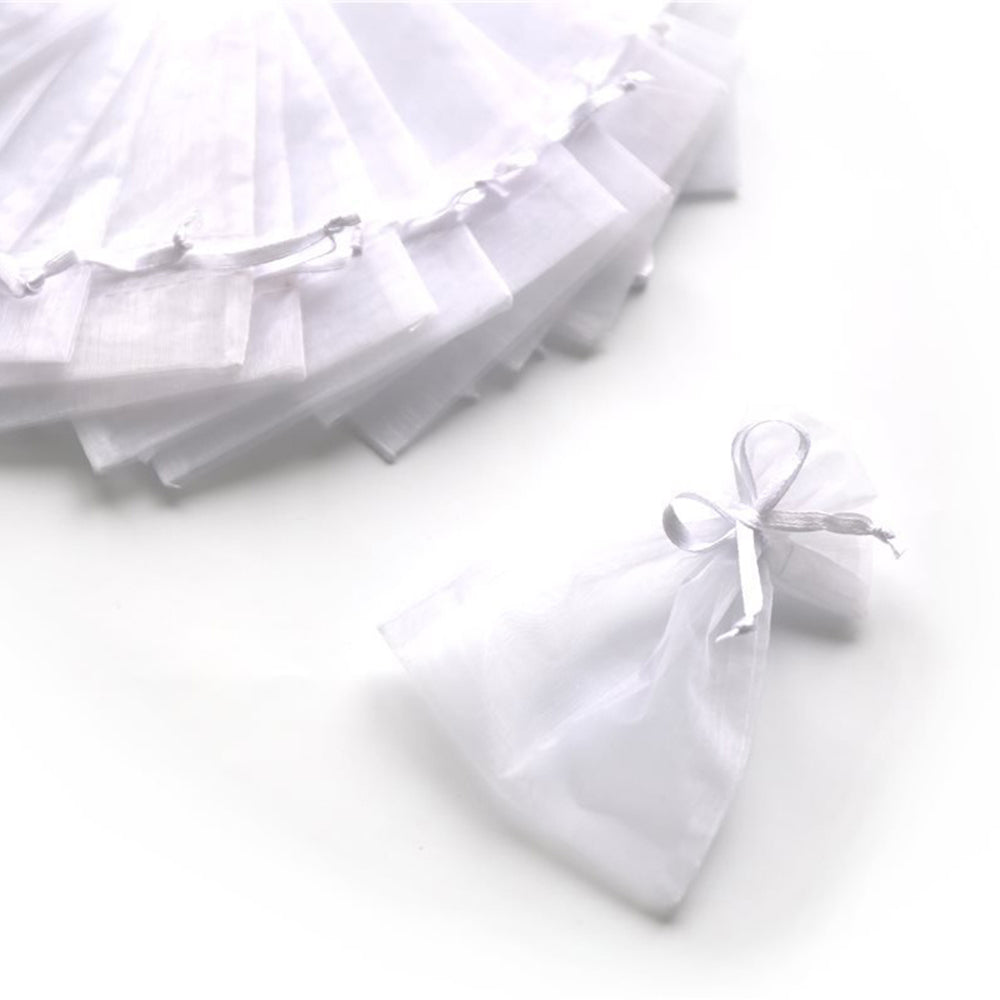 100 Sacchetti Organza 7 * 9cm Confetti Bomboniera Regalo