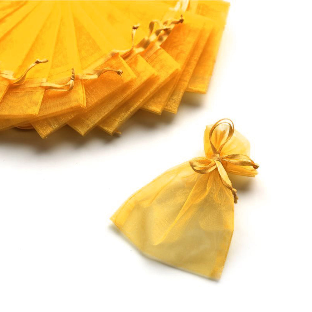 100 Sacchetti Organza 7 * 9cm Confetti Bomboniera Regalo