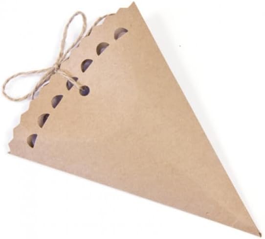 100pz Coni Pronti Porta Riso Petali Matrimonio Tema Naturale Cartoncino Kraft Corda di Canapa