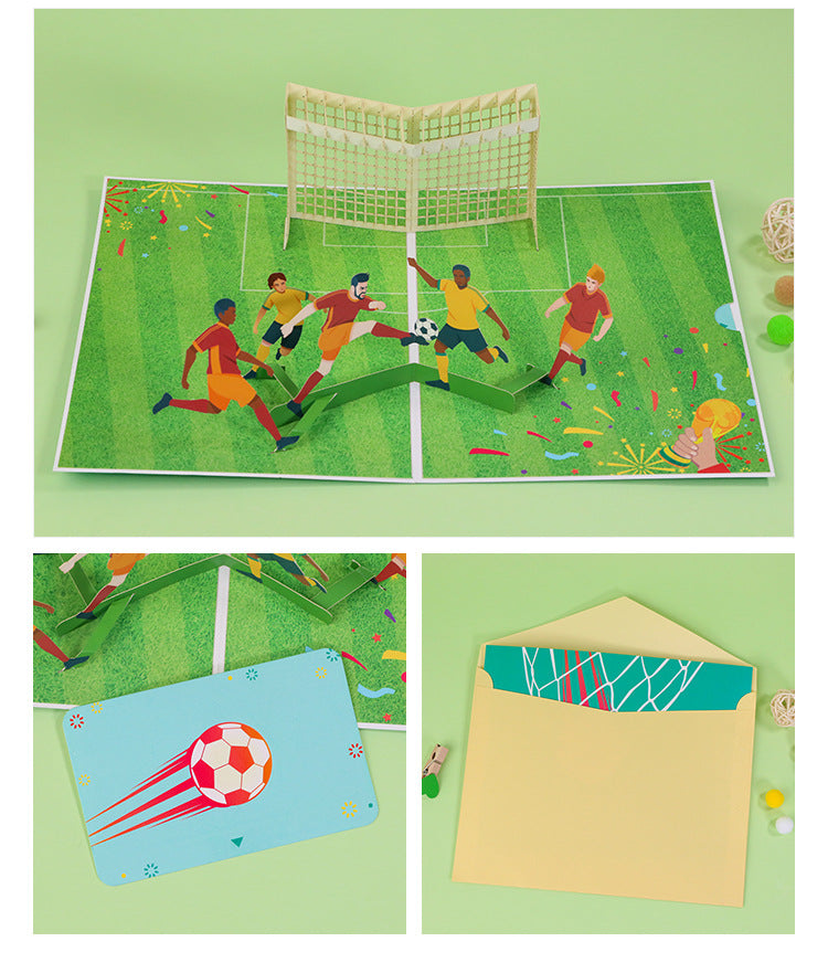 Biglietto di auguri di Calcio pop-up 3D Compleanno Festivo Sport…