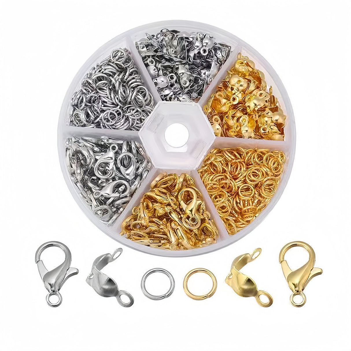 340 pezzi chiusura a moschettone, Gancetti, anelli, accessori per la Creazione di Gioielli