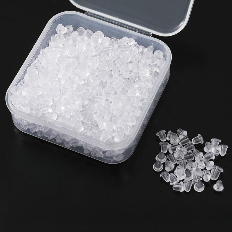 300 pezzi chiusure Fermagli per Orecchini a Bottone silicone 4mm