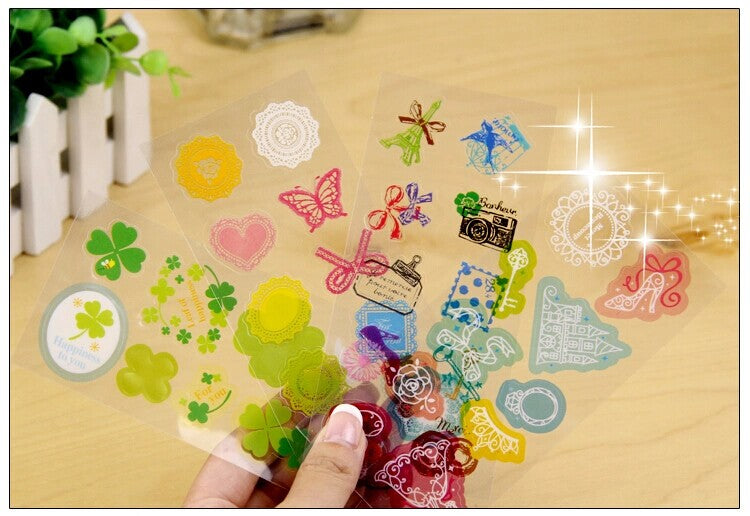 Pacchetto (60-70pz Stickers) Autoadesivo Etichetta PVC Impermeabile Per Decorare