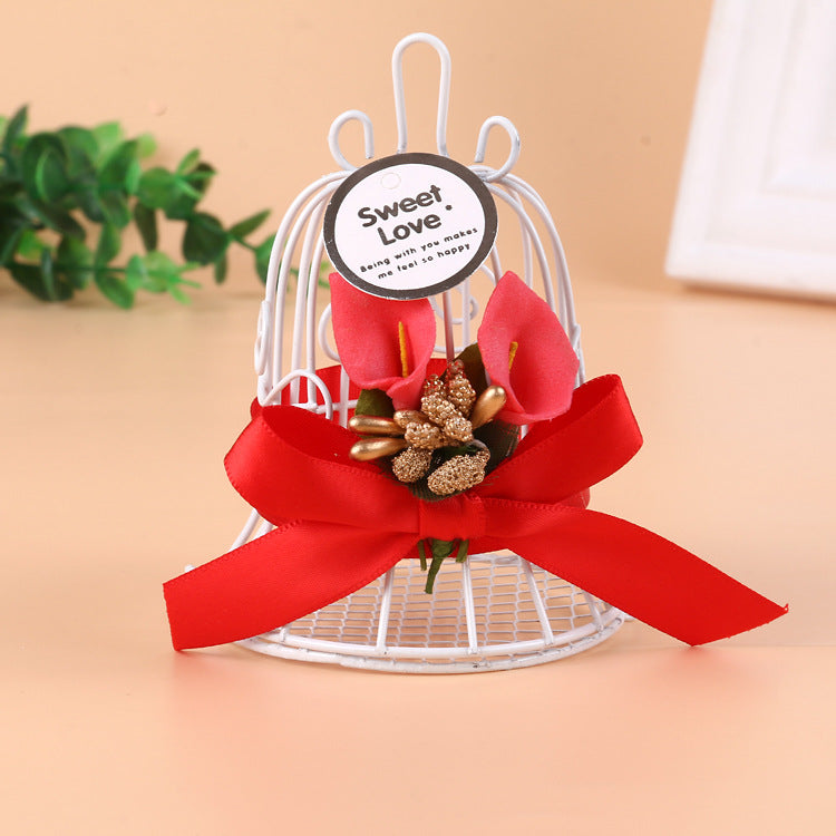 Gabbia Cestino In Materiale Ferro Portacandela Bomboniera