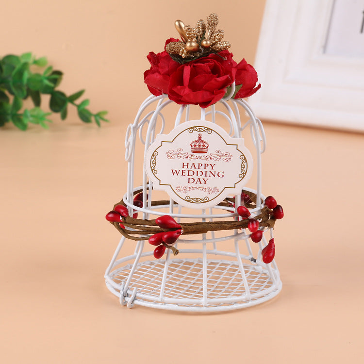 Gabbia Cestino In Materiale Ferro Portacandela Bomboniera