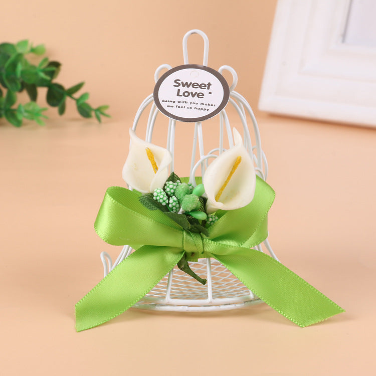 Gabbia Cestino In Materiale Ferro Portacandela Bomboniera