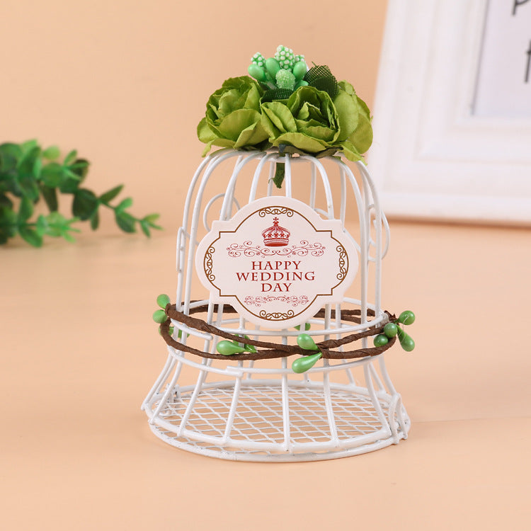 Gabbia Cestino In Materiale Ferro Portacandela Bomboniera